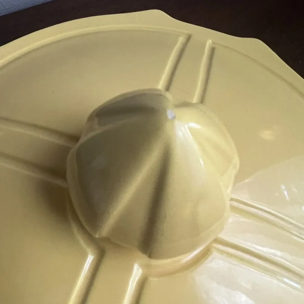 Miramar of CA  #801 Yellow Ovenproof Dish w Lid MCM Vintage 60s